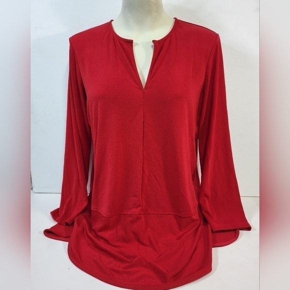 Lauren Ralph Lauren Red Long Sleeve Blouse - Picture 6 of 10